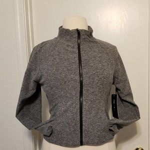 Yogalicious Lux Yoga Crop Jacket Women's Size 2XL Gray Full Zip Front NWT